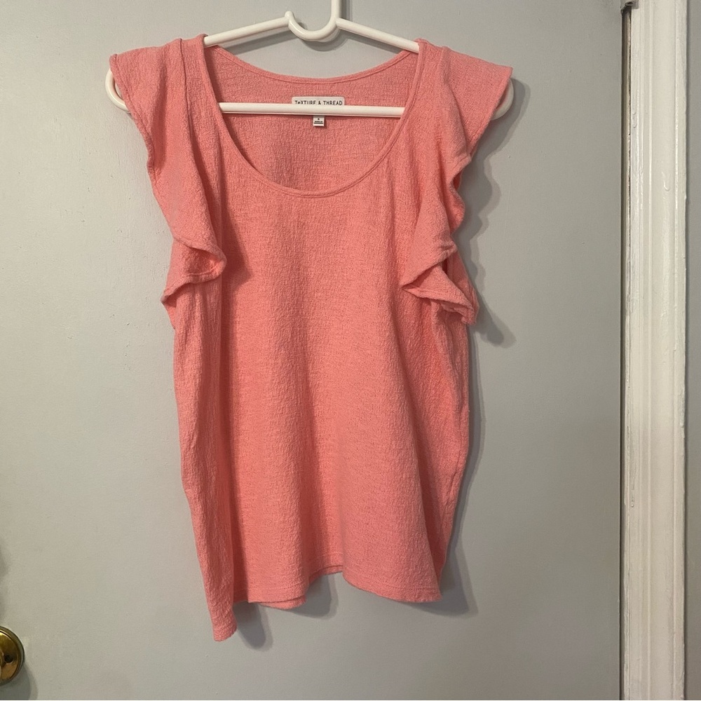 {Madewell | Texture & Thread} Ruffle-Sleeve Tank Top ~ Size Small - Picture 1 of 16